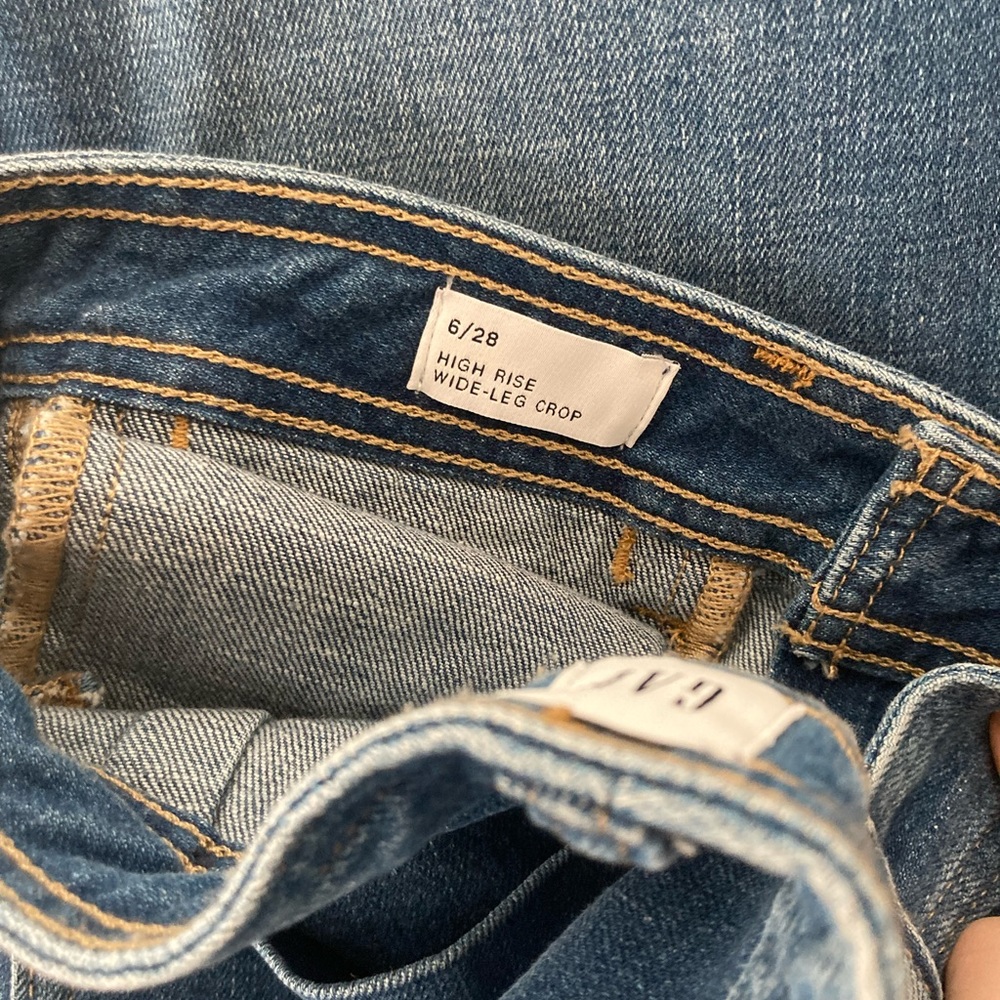 High Rise Crop Gap Wide Leg Jeans